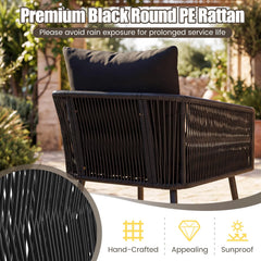 Tangkula 3 Pieces Patio Rattan Bistro Conversation Set