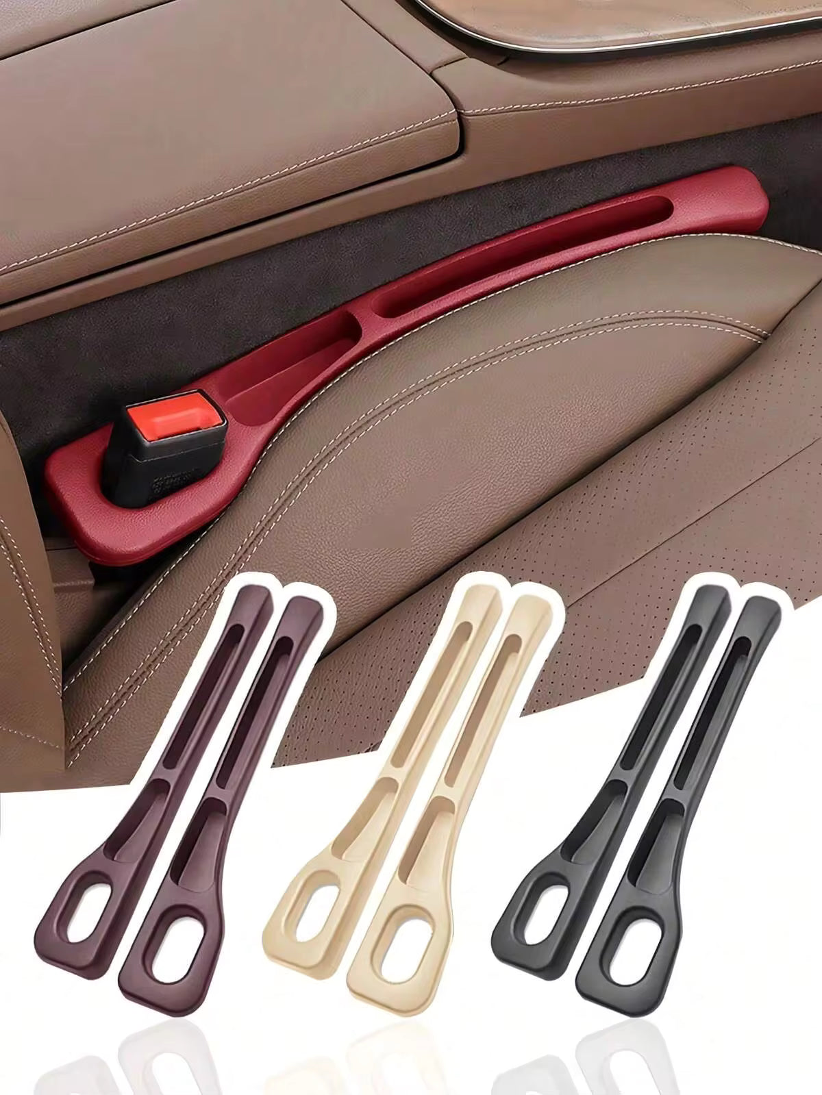 4/2pcs Car Seat Gap Filler Leak Proof And Anti-Drop For Storage Phone Key Small Items Multifunctional Seam Organizer Center Console Side Armrest Box Car Seat Gap Storage Men And Women Car Essential Accessories Car Interior Decorations