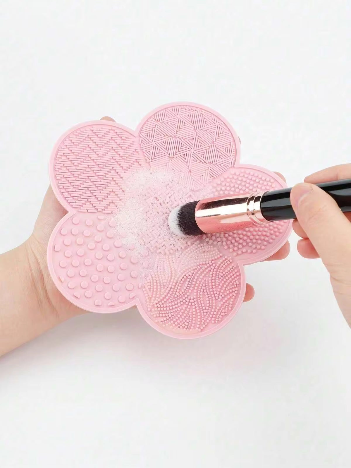 5/2pcs Silicone Brush Cleaning Pad, Flower Shaped, Makeup Brush Cleaner With Suction Cup, Portable Cleaning Tool, Suitable As Valentine's Day, Birthday Gift, Party Favor