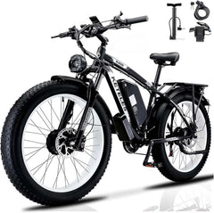 KETELES Electric Bike for Adults, Peak 4000W Dual Motor Ebike，26" Fat Tire Electric Mountain Bike, 48V 23AH Removable Battery UL 2849