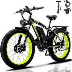 KETELES Electric Bike for Adults, Peak 4000W Dual Motor Ebike，26" Fat Tire Electric Mountain Bike, 48V 23AH Removable Battery UL 2849